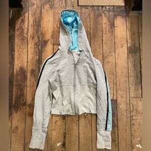 Women's Gray zip up with Blue Trim